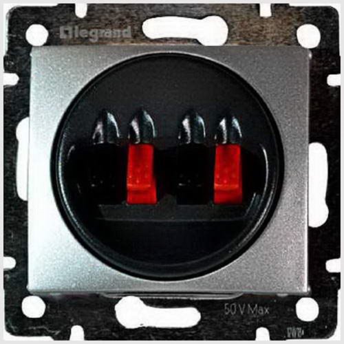 Розетка аудио без рамки Legrand Valena 2-м. алюминий картинка